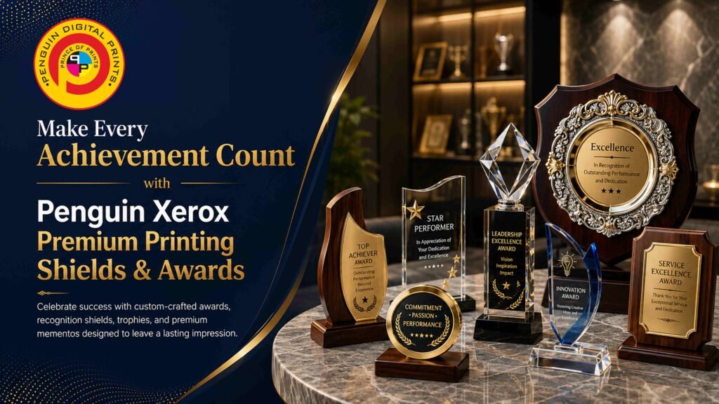Make Every Achievement Count with Penguin Xerox Premium Printing Shields & Awards