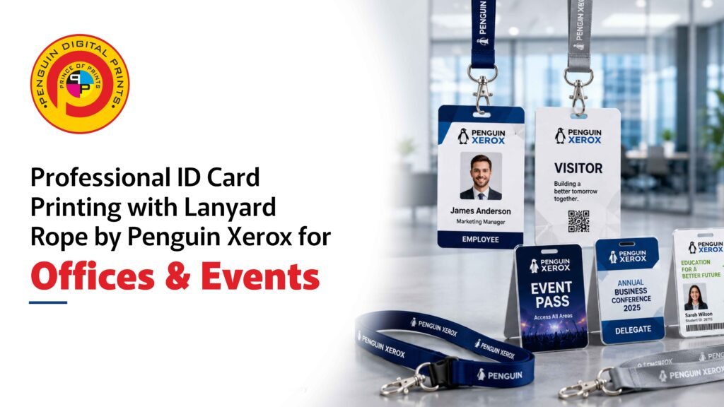 Professional ID Card Printing with Lanyard Rope by Penguin Digital Prints for Offices & Events